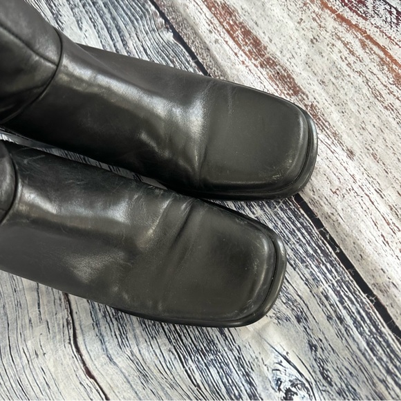 Vintage 90’s Worthington Square Toe Black Leather Tall Boots - Picture 5 of 9